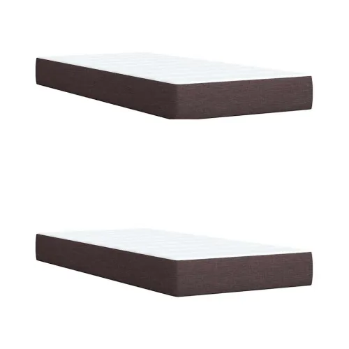 Boxspring - Krevet s oprugama i madracem tamnosmeđi 200x200 cm od tkanine - Tamno smeđa 200 x 200 cm gumbi Tamno smeđa Cijena