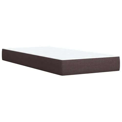 Boxspring - Krevet s oprugama i madracem tamnosmeđi 90 x 190 cm od tkanine - Tamno smeđa 90 x 190 cm Blok s kvadratima Tamno sme Cijena