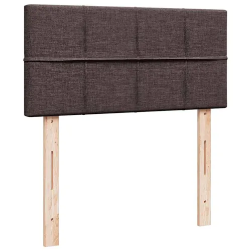 Boxspring - Krevet s oprugama i madracem tamnosmeđi 90 x 190 cm od tkanine - Tamno smeđa 90 x 190 cm Blok s kvadratima Tamno sme Cijena