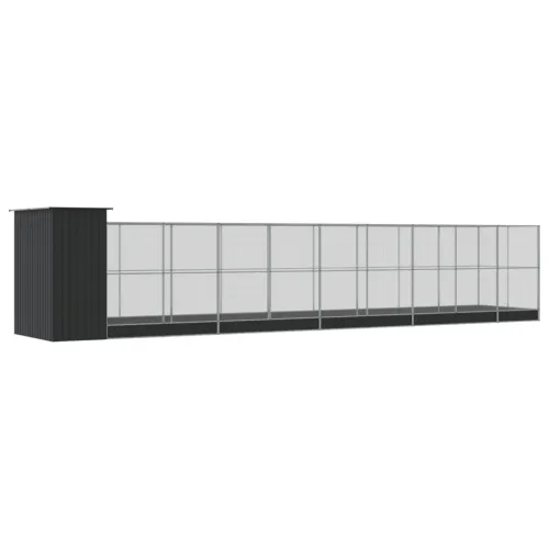 Kavez za ptice s produžetkom srebrni 1037x203x216 cm čelični - 1037 x 203 x 216 cm Cijena