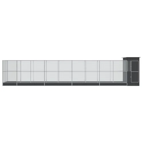 Kavez za ptice s produžetkom srebrni 1037x203x216 cm čelični - 1037 x 203 x 216 cm Cijena