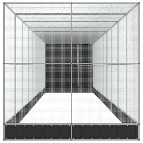 Kavez za ptice s produžetkom srebrni 1037x203x216 cm čelični - 1037 x 203 x 216 cm Cijena