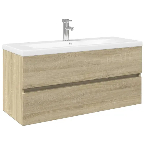 2-dijelni set kupaonskog namještaja od keramike i drva - sonoma hrast 100 x 38.5 x 45 cm Sa slavinom 1 Cijena