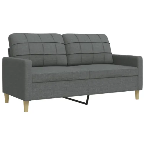 4-dijelni set sofa s tabureom tamnosivi od tkanine - Tamno siva S osloncem za noge Cijena