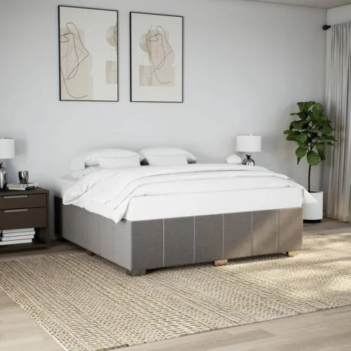 Okvir za krevet bez madraca smeđesivi 200x200 cm od tkanine - Sivo-smeđa 200 x 200 cm Cijena