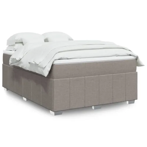 Boxspring - Krevet s oprugama i madracem smeđesivi 140 x 190 cm od tkanine - Sivo-smeđa 140 x 190 cm Cijena