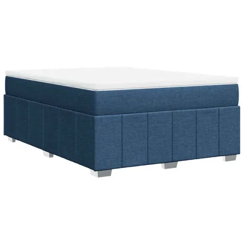 Boxspring - Krevet s oprugama i madracem plavi 140 x 190 cm od tkanine - Plava 140 x 190 cm Cijena
