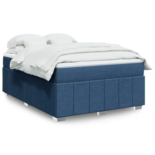 Boxspring - Krevet s oprugama i madracem plavi 140x200 cm od tkanine - Plava 140 x 200 cm Cijena