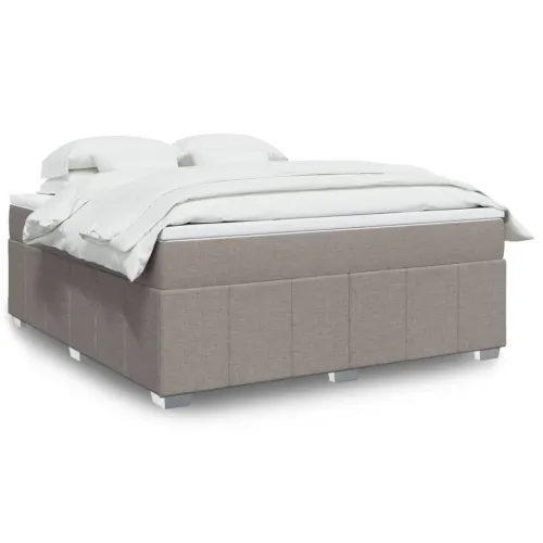 Boxspring - Krevet s oprugama i madracem smeđesivi 180x200 cm tkanina - Sivo-smeđa 180 x 200 cm Cijena