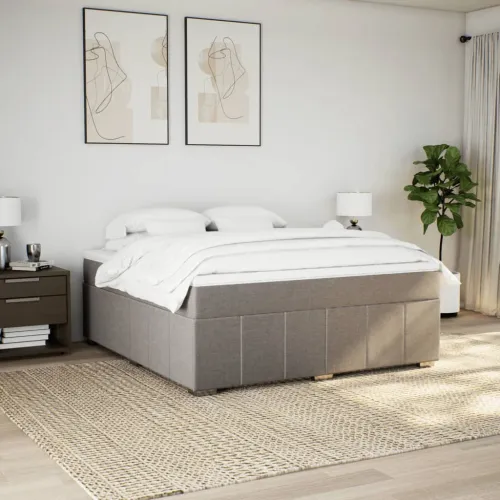Boxspring - Krevet s oprugama i madracem smeđesivi 180x200 cm tkanina - Sivo-smeđa 180 x 200 cm Cijena