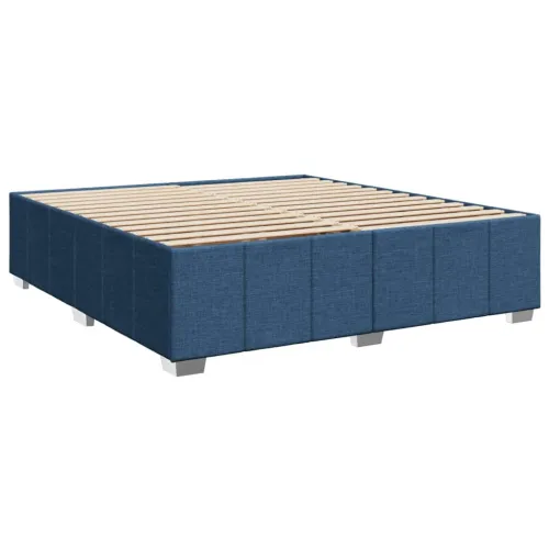 Boxspring - Krevet s oprugama i madracem plavi 200 x 200 cm od tkanine - Plava 200 x 200 cm Cijena