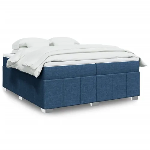 Boxspring - Krevet s oprugama i madracem plavi 200 x 200 cm od tkanine - Plava 200 x 200 cm Cijena