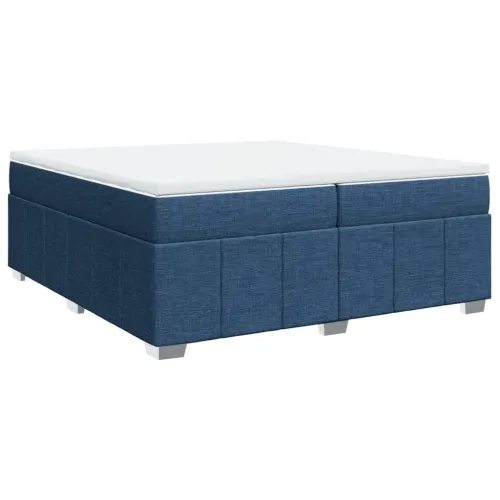 Boxspring - Krevet s oprugama i madracem plavi 200 x 200 cm od tkanine - Plava 200 x 200 cm Cijena