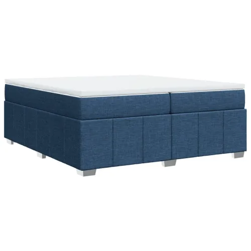Boxspring - Krevet s oprugama i madracem plavi 200 x 200 cm od tkanine - Plava 200 x 200 cm Cijena