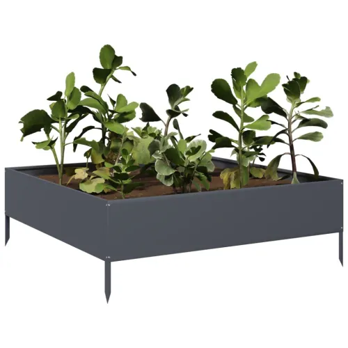 Povišena gredica - Vrtna gredica antracit 100x100x33,5 cm od čelika - Čelik/antracit 100 x 100 x 33.5 cm Cijena