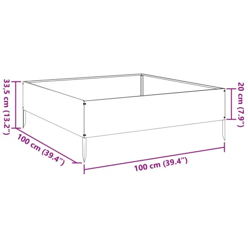 Povišena gredica - Vrtna gredica antracit 100x100x33,5 cm od čelika - Čelik/antracit 100 x 100 x 33.5 cm Cijena