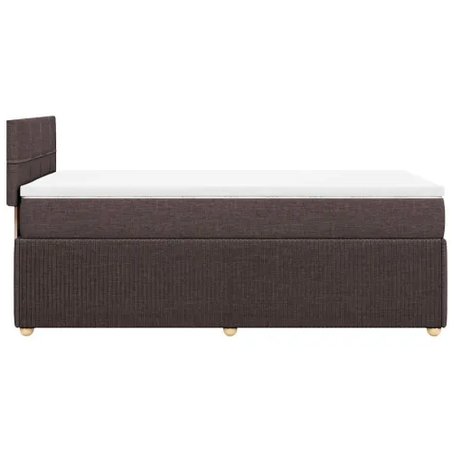 Boxspring - Krevet s oprugama i madracem tamnosmeđi 90 x 200 cm od tkanine - Tamno smeđa 90 x 200 cm Blok s kvadratima Tamno sme Cijena