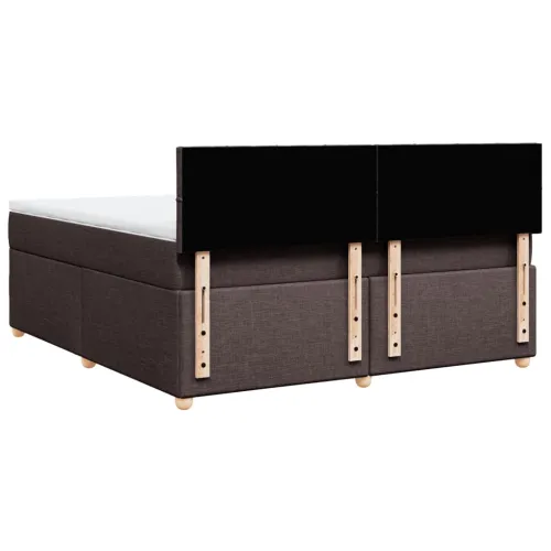 Boxspring - Krevet s oprugama i madracem tamnosmeđi 180x200 cm tkanina - Tamno smeđa 180 x 200 cm Blok s kvadratima Tamno smeđa Cijena