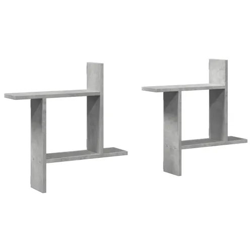 Zidne police 2 kom boja betona 50x12x50cm od konstruiranog drva - Beton siva 50 x 12 x 50 cm 1 1 Cijena