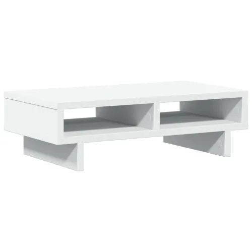 Stalak za monitor bijeli 50 x 27 x 15 cm od konstruiranog drva - Bijela 50 x 27 x 15 cm Bijela 50 x 27 x 15 cm Cijena