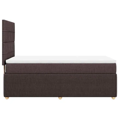 Boxspring - Krevet s oprugama i madracem tamnosmeđi 90 x 200 cm od tkanine - Tamno smeđa 90 x 200 cm Blok s kvadratima Tamno sme Cijena