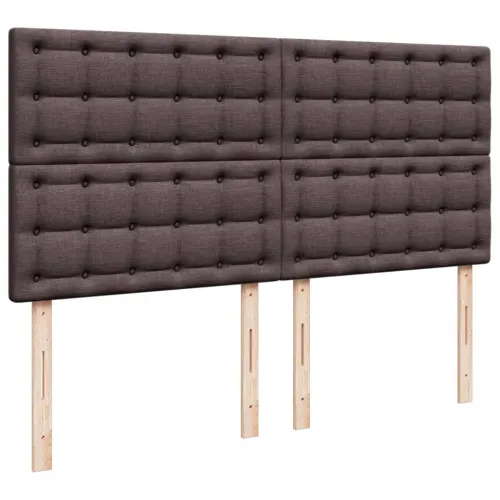 Boxspring - Krevet s oprugama i madracem tamnosmeđi 200x200 cm od tkanine - Tamno smeđa 200 x 200 cm gumbi Tamno smeđa Cijena