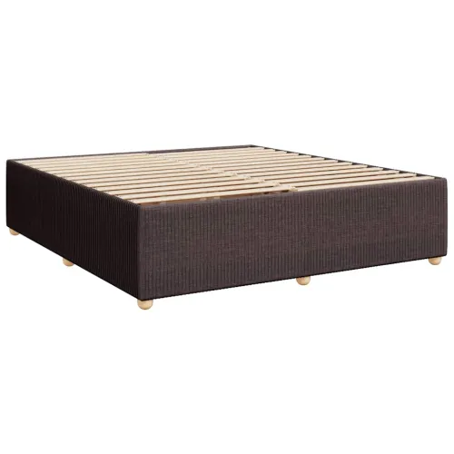 Boxspring - Krevet s oprugama i madracem tamnosmeđi 200x200 cm od tkanine - Tamno smeđa 200 x 200 cm gumbi Tamno smeđa Cijena