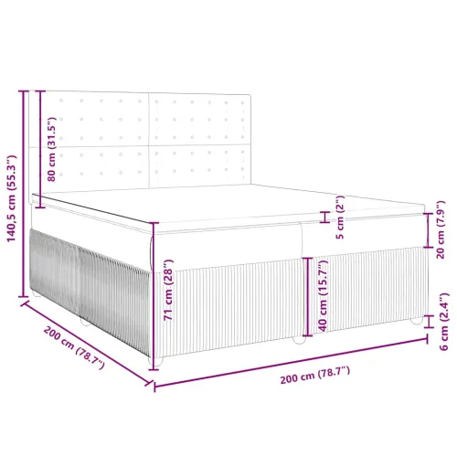 Boxspring - Krevet s oprugama i madracem tamnosmeđi 200x200 cm od tkanine - Tamno smeđa 200 x 200 cm gumbi Tamno smeđa Cijena