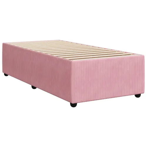Box spring krevet s madracem ružičasti 90x190 cm baršunasti - Ružičasta 90 x 190 cm Blok s kvadratima Ružičasta Cijena