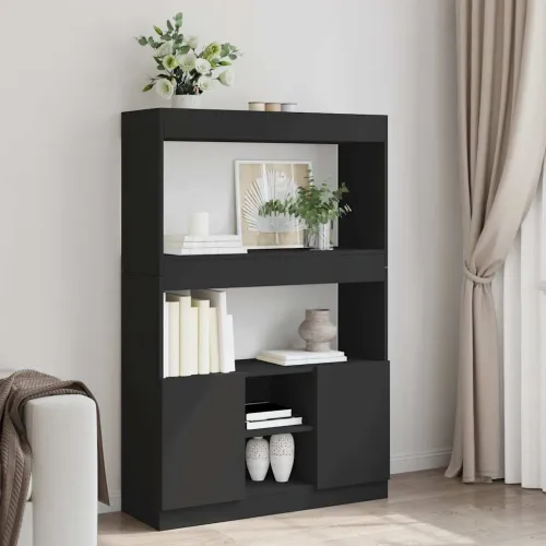 Visoka komoda crna 92 x 33 x 140 cm od konstruiranog drva - Crna 1 140 cm 92 cm Cijena