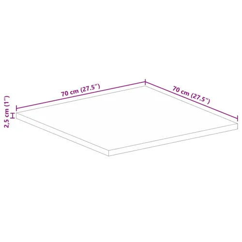 Stolna ploča 70x70x2,5 cm četvrtasta od masivnog drva manga - Drvo manga (prirodno) 70 x 70 cm 1 25 mm Cijena