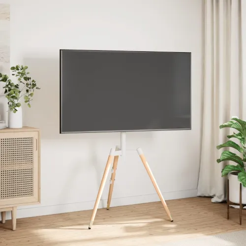 TV tronožac za zaslon od 37-65 inča max. VESA 400x400 mm 40 kg - Bijelo i prirodno svijetlo drvo 1 s 3 noge Bijela i prirodno sv Cijena