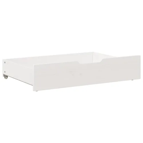 Ladice ispod kreveta 2 kom bijele 80x55x17 cm od borovine - Bijela 80 x 55 x 16 cm Cijena