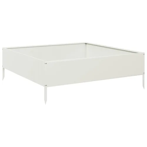 Povišena gredica - Vrtna gredica bijeli 100x100x33,5 cm od čelika - Čelik/bijela 100 x 100 x 33.5 cm Cijena