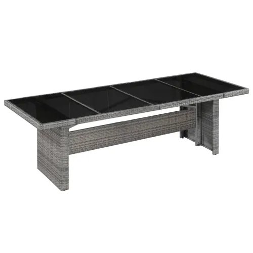 Vrtni stol od poliratana i stakla 240 x 90 x 74 cm - Siva i crna 1 Siva i crna Cijena