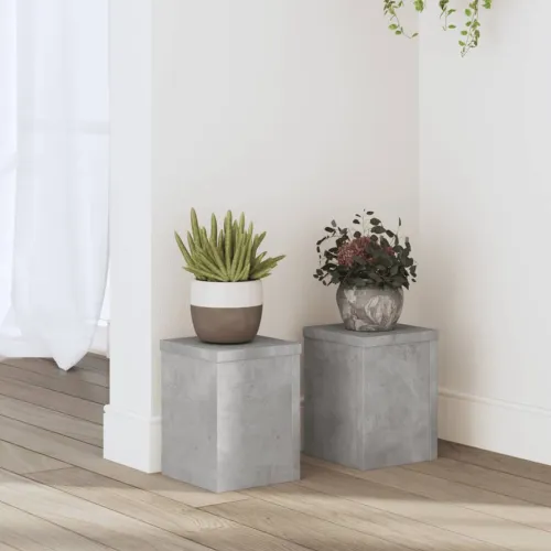 Stalci za biljke 2 kom siva boja betona 15 x 15 x 20 cm drveni - Betonska siva 15 x 15 x 20 cm Cijena