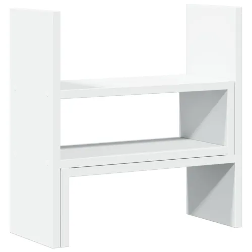 Organizator za stol podesivi bijeli 40 x 17 x 41 cm drveni - Bijela Bijela Cijena
