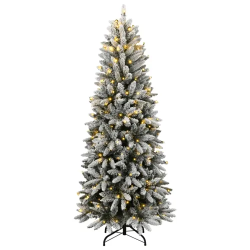 Umjetno božićno drvce s 300 LED žarulja i snijegom 210 cm - 210 cm s LED svjetlima Zelena i bijela Cijena