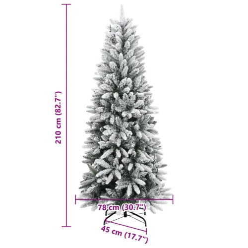 Umjetno božićno drvce s 300 LED žarulja i snijegom 210 cm - 210 cm s LED svjetlima Zelena i bijela Cijena