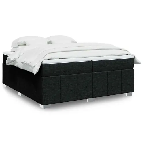 Boxspring - Krevet s oprugama i madracem crni 200x200 cm od tkanine - Crna 200 x 200 cm Cijena