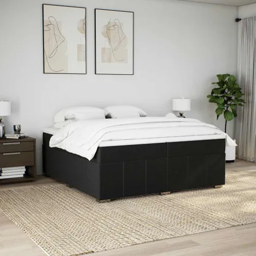 Boxspring - Krevet s oprugama i madracem crni 200x200 cm od tkanine - Crna 200 x 200 cm Cijena