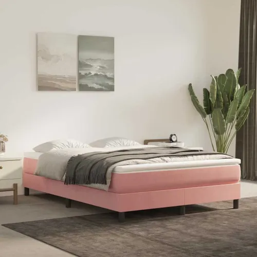 Madrac s džepičastim oprugama srednje tvrdoće rozi 140x220x20 cm baršunasti - Ružičasta 140 x 220 cm Cijena