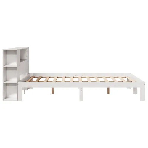 Krevet s regalom z knjige bez madraca bijeli 135x190cm borovina - Bijela 135 x 190 cm Cijena