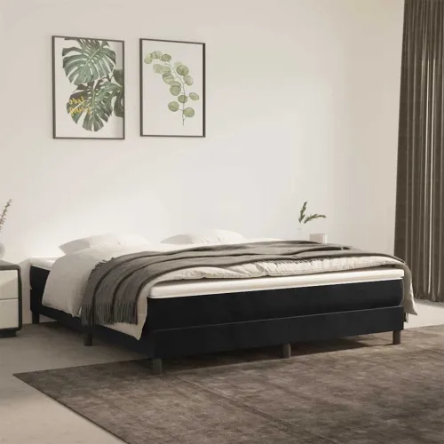 Madrac s džepičastim oprugama srednje tvrdoće crni 160x220x20 cm baršunasti - Crna 160 x 220 cm Cijena