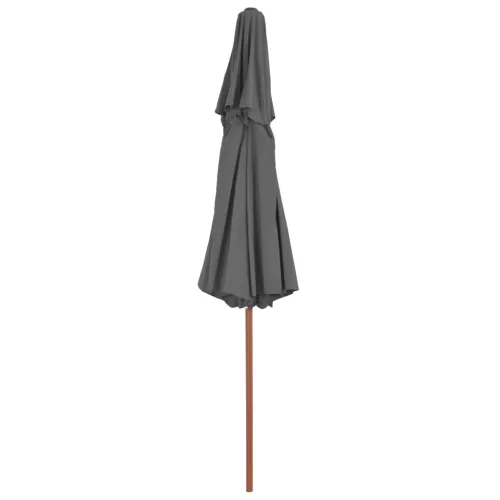 Dvoslojni suncobran s drvenim stupom 270 cm antracit - Antracit Cijena