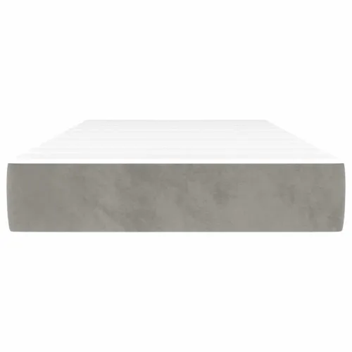 Madrac s oprugama srednje tvrdoće svjetlosivi 100x220x20 cm baršunasti - Svjetlosiva 100 x 220 cm Cijena