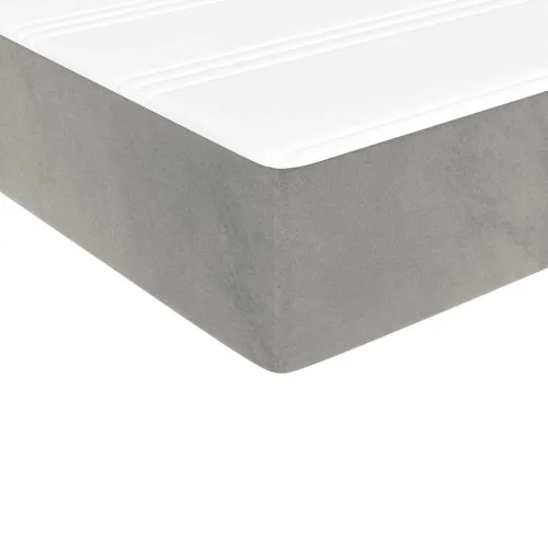 Madrac s oprugama srednje tvrdoće svjetlosivi 100x220x20 cm baršunasti - Svjetlosiva 100 x 220 cm Cijena