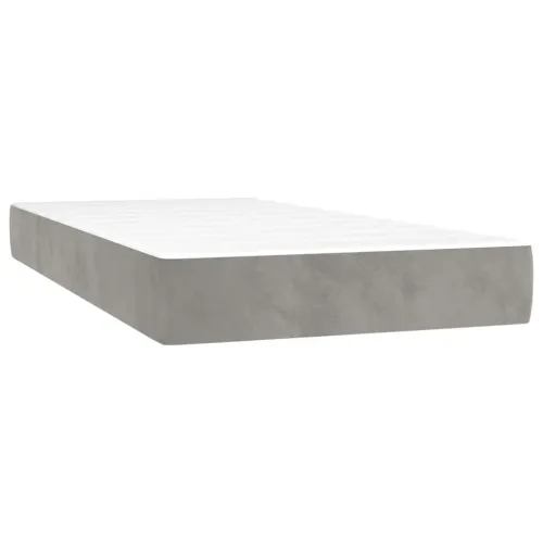Madrac s oprugama srednje tvrdoće svjetlosivi 100x220x20 cm baršunasti - Svjetlosiva 100 x 220 cm Cijena