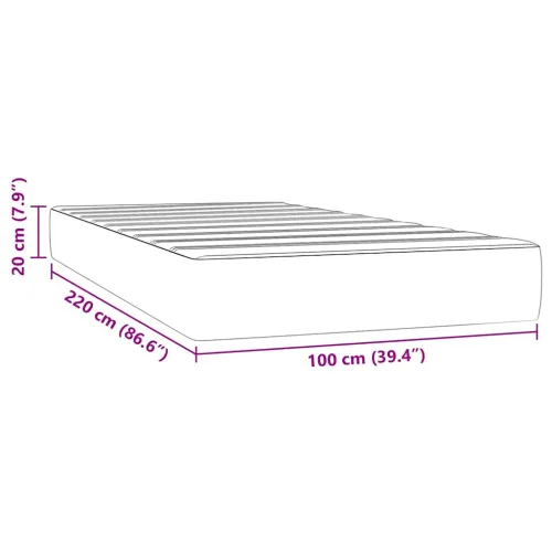 Madrac s oprugama srednje tvrdoće svjetlosivi 100x220x20 cm baršunasti - Svjetlosiva 100 x 220 cm Cijena