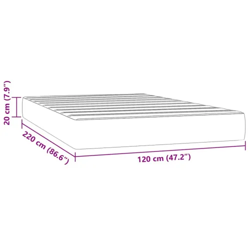 Madrac s oprugama srednje tvrdoće svjetlosivi 120x220x20 cm baršunasti - Svjetlosiva 120 x 220 cm Cijena
